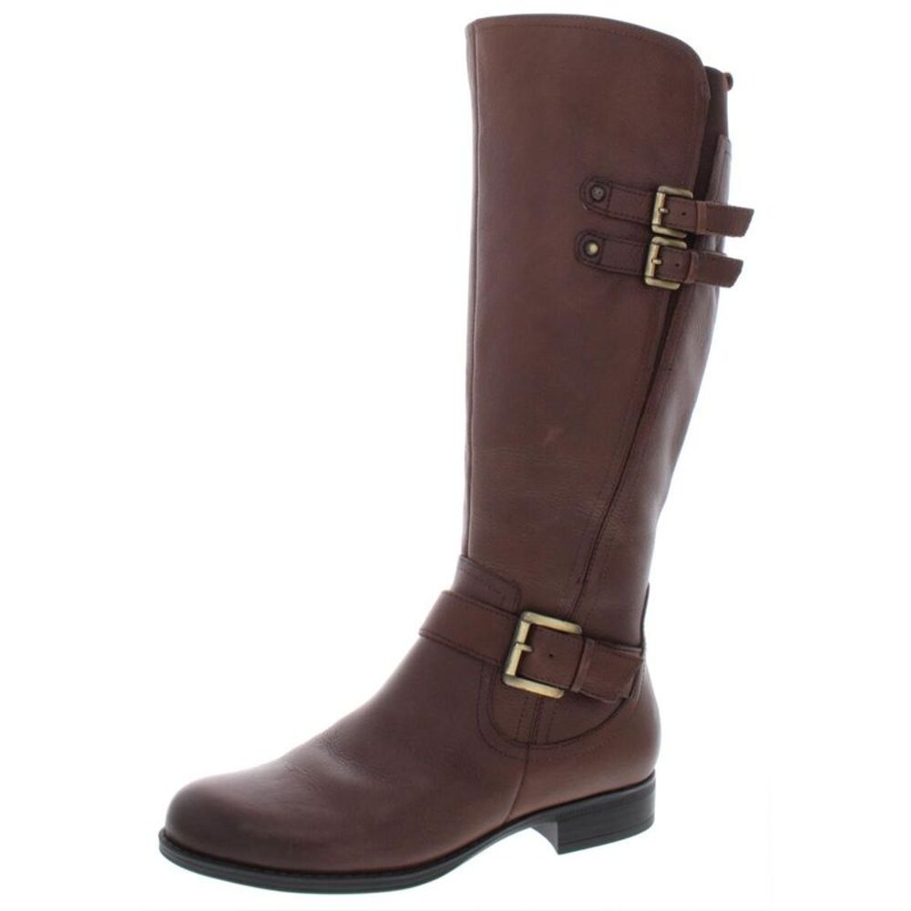 Naturalizer Womens Jessie Brown Leather Knee-High Tall Riding Boots Shoes NWOB